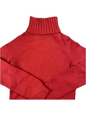 GAP Red Wool Blend Turtleneck Pullover Sweater Women's Small Gapstretch
